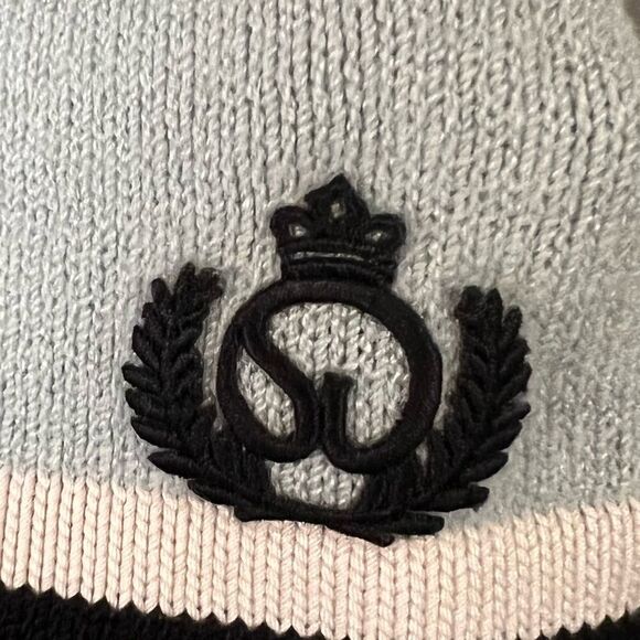 St. John 60’s style  Mod sweater teal black with emblem EUC Knit banded pullover - Picture 8 of 8